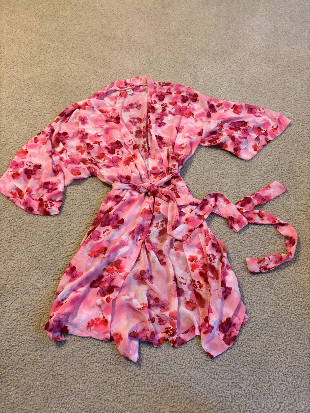 Ambrielle Pink Floral semi sheer Robe